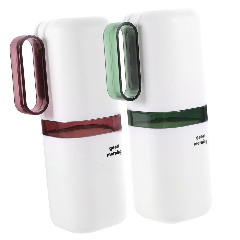 Travel Toothbrush Holder with Case, Hygienic Easy Clean, Secure Tightseal Closure, 2pcs for Camping
