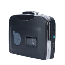 Leitor portátil USB de fita cassete para MP3 com AM/FM, USB estéreo, microfone embutido e gravação de voz – Compatível com Windows/Mac