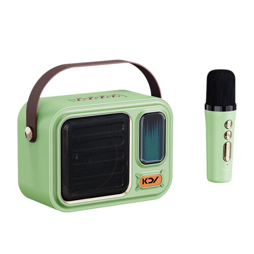 Φορητό ηχείο τραγουδιού και ενσωματωμένο μικρόφωνο, μη τοξικό, πράσινο, 6,4x3,2 1