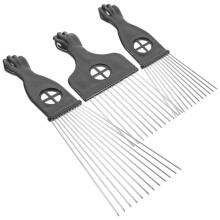 3-delige set haarkammen, metalen haarkammen, haarborstel voor mannen, afro-kam, baardkam.
