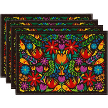 Mataí boird Cinco De Mayo Mheicsiceo le haghaidh Tábla Itheacháin, Fiesta Bláthanna 12x18Inch Dia De Los Muertos Maisiú Mataí Tábla Nite Set