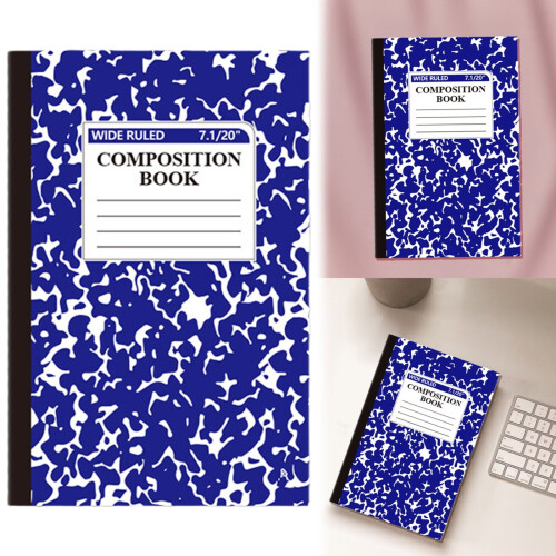 Marble Composition Book Wide Ruled 30 Sheets 5.51x8.27 Inch 1