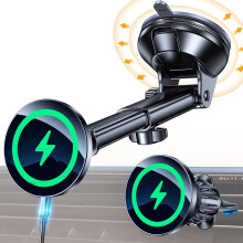 Cargador de coche ultramagnético para parabrisas/rejilla/salpicadero: soporte magnético inalámbrico compatible con iPhone 17 Pro Max, 16, 15 y 14.