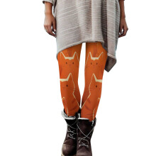 Női aranyos macskamintás jóganadrág - puha, bolyhozott spandex, rugalmas fazon, S-3XL, kompatibilis a Halloween jelmezekkel