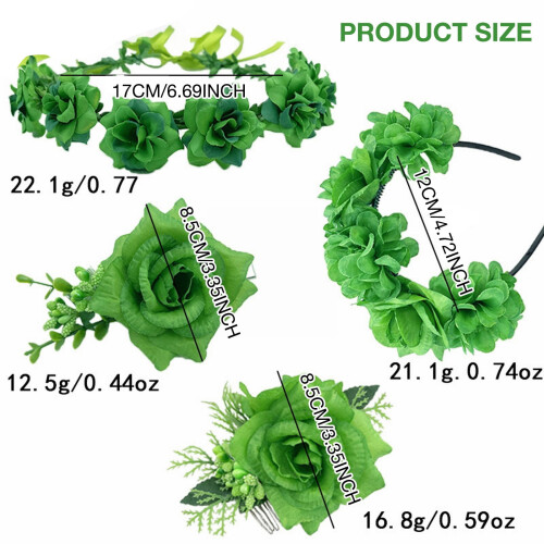 St. Patrick's Day headband green flower 1 piece 2