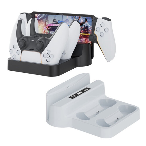 Βάση φόρτισης PS5Portal 3 σε 1 και DualSense με USB-C, ενδεικτικές λυχνίες LED, αντιολισθητική 1