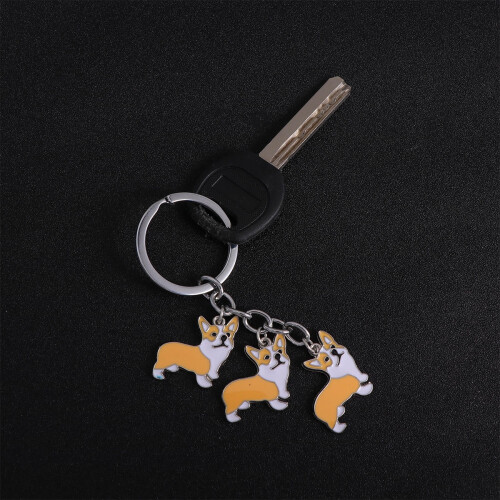 Chaveiro Corgi para Cães, Colorido e Polido