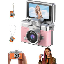 Breloc mini aparat foto digital cu LCD de 1,47", 1080p, bliț încorporat, card de 32/64 GB - excelent pentru călătorii, copii și uz zilnic