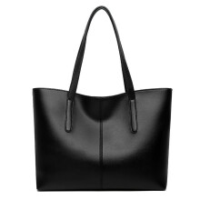 Sacs à main et pochettes en cuir véritable pour femmes, cabas, sac bandoulière, sac hobo, sacoche, noir, G127956