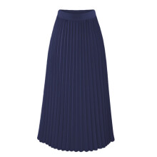 Gonne lunghe e fluide da donna, gonna a pieghe, gonna lunga a pieghe alla caviglia, ampia e casual, a vita alta, tinta unita, blu scuro, taglia M