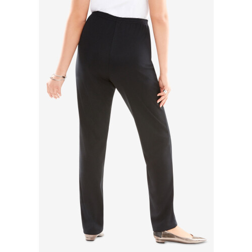 Women's Plus Size Crease Front Knit Pant 1