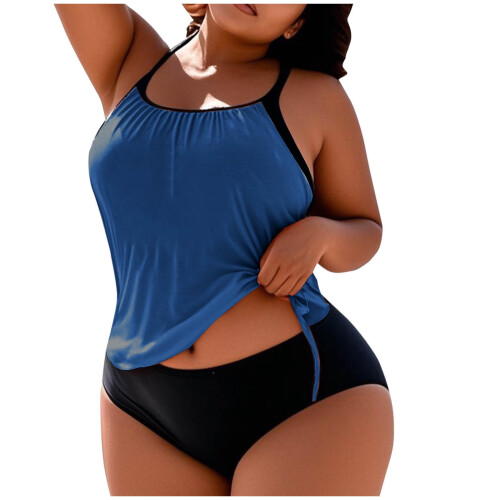 Σετ Tankini Kukoosong για γυναίκες σε μεγάλα μεγέθη – Ψηλόμεσο κάτω μέρος, αφαιρούμενη