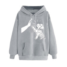 Hoodie Tarraingthe Muinchille Fada Liath do Mhná