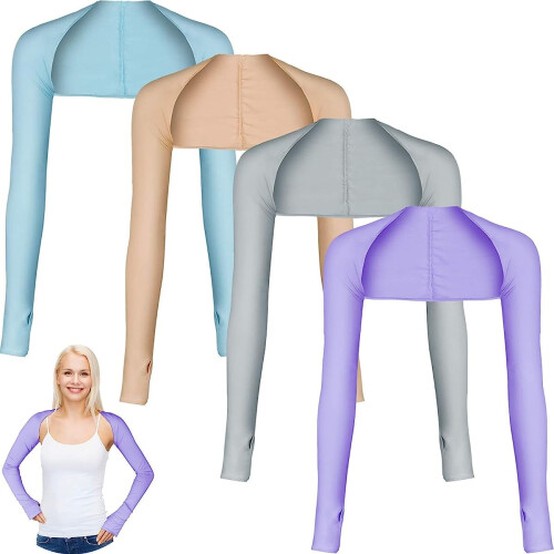 4PCS Ψυκτικά Μανίκια Σάλι με Τρύπα για Δάχτυλα Αντι-UV Καλύμματα Μανικιών για