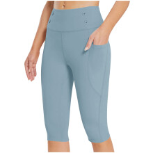 Pantaloni Capri pentru femei, talie înaltă, talie elastică, eleganti, casual, elastici, cu buzunare, reducere limitată în timp