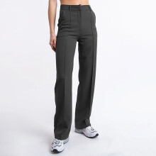 Dress Pants for Women, High Waisted Wide Leg Womens Casual Solid Slim Fit Pants Straight Trousers Suit Pant Grey