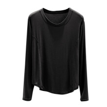 Hyggelig langærmet modal-pyjamastop til kvinder | Efterår/vinter loungewear | Afslappet pasform | Komfortabelt nattøj | M-2XL | Kompatibel med