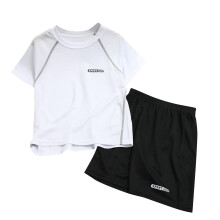 Conjunto de roupas para meninas e meninos, com blusa de manga curta estampada com corações em cores contrastantes e shorts de manga curta