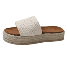 Damen-Sandalen 2025, gewebte Jute-Plateauschuhe, rutschfest, Sommerschuhe für Damen, bequeme Strandsandalen zum Spazierengehen