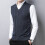 Men's V-Neck Sweater Vest Solid Color Relaxed Fit 2