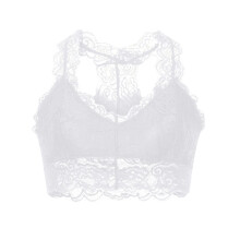 lulshou Damesbeha's Sexy Kanten Beha Ondergoed Plus Size Vest Crop Beha met Beugel Kanten Lingerie Sexy V-hals Ondergoed (Wit, M)