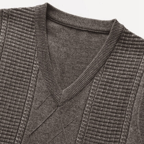 Men's V-neck sweater vest solid color knitted 2