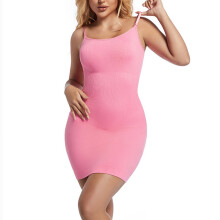 Damen-Nachthemd, schmal geschnitten, mit Trägern, Rundhalsausschnitt, figurbetont, in den Größen S-3XL und verschiedenen Farben erhältlich, Pink