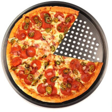 EASTIN Pizza Crisper antiaanbak pizzapan 11 inch, pizzabakplaat van koolstofstaal met gaten, ronde pizzabakplaat geschikt voor pizza's tot 11 inch.