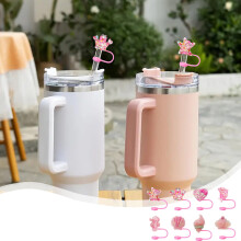 Leuke, herbruikbare siliconen rietjesbeschermer voor rietjes van 10 mm, geschikt voor feestjes, gemaakt van voedselveilig materiaal, cadeauset in