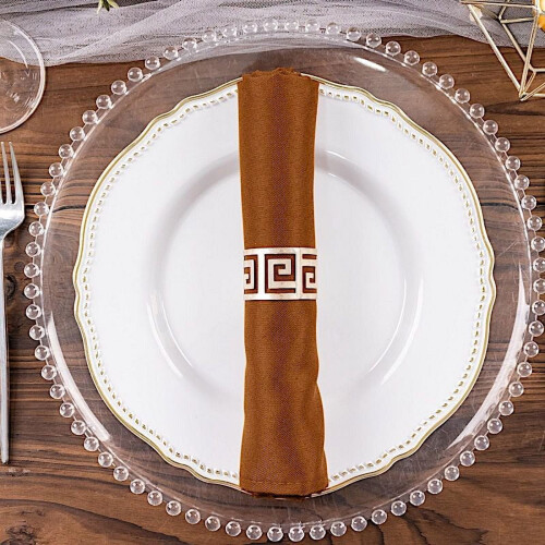 BalsaCircle 20 Pieces 20" Cinnamon Brown Polyester Napkins Wedding Kitchen 1