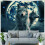 Wolf Moon -gobeliini, sininen galaksimetsäkuvio, 40x60 tuumaa 4