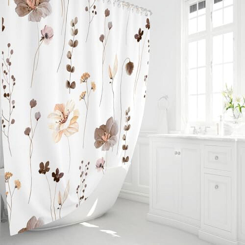 Akvarel blomster bruseforhæng 72x84in 1