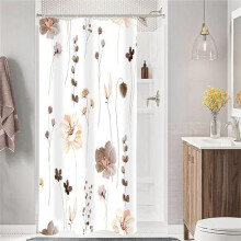 Cortina de ducha pequeña de 36x72, cortina de ducha estrecha de tela floral acuarela, juego de cortinas de ducha decorativas de baño con flores
