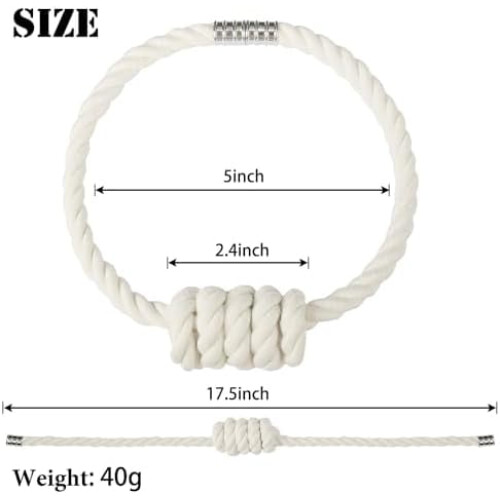 Magnetiske jute gardinbindere, 4-pak 1