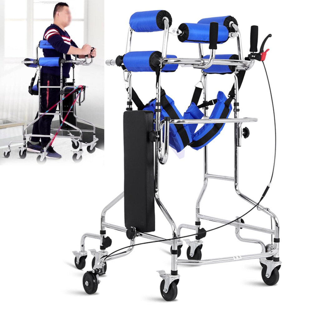 Walker for Seniors, Folding Medical Walker with Seat, 8Wheel Adjustable Mobility Aid for Elderly