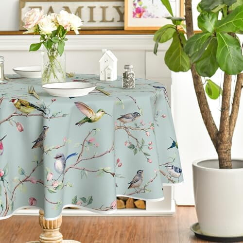 Round Polyester Tablecloth 70 x 70 Inch 2