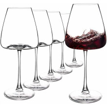 Ensemble de 6 verres à vin rouge, 57 cl, en verre transparent avec longs bords.