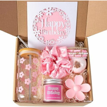 Niedliches Gänseblümchen-Glasbecher-Geschenkset, 7-teilig – Geburtstagsgeschenk für Frauen, Teenager, Schwestern, Töchter, Freundinnen –