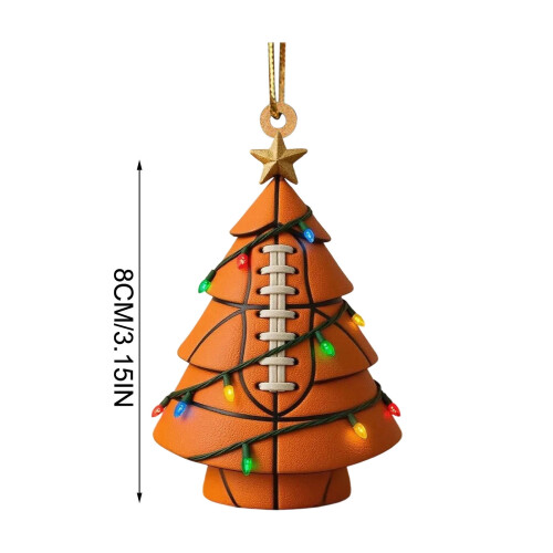 Orange soccer ball Christmas tree ornaments 2