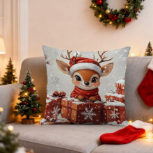 Clúdaigh Piliúir Nollag Plush 17.7x17.7 Orlach - Maisiúcháin Baile Saoire Nite le Zipper Folaithe