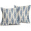 Μπλε μαξιλαροθήκες Boho 18x18, Σετ 2 τεμαχίων, Λινό διακοσμητικό μαξιλάρι ψαροκόκαλο 2