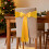 Elastic Christmas Chair Bow Tie - Yellow - Back Decor Sash 6