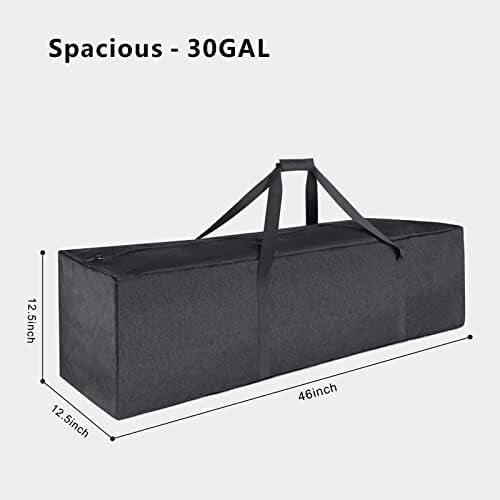 Mala de viagem impermeável extragrande de 46 polegadas com zíper para viagens, camping e esportes – dobrável, com alças acolchoadas, cinza. 1