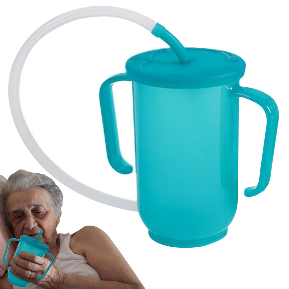Adult Sippy Cup with SpillReducing Straw Lid 400ML Easy Grip for Elderly, Disabled and Patients