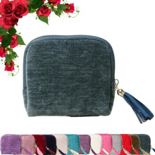 Cás Seodra Taistil Fillte Iniompartha le Zipper Tassel, Pouch Eagraithe 5 Urrann Veilséad Bog do Bhreangáin