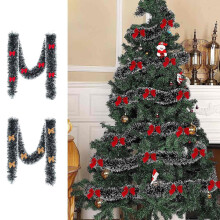 Guirlanda de Natal com enfeites brilhantes e metálicos para decoração de Natal, casamentos, aniversários e festas em ambientes internos e