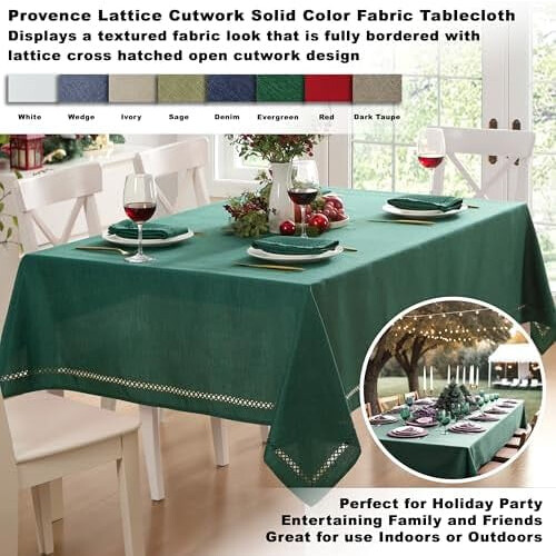 Wedgewood Blue Rectangle Tablecloth 60 x 102 in, Polyester 1
