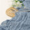 Blue Boho Cheesecloth Table Runner 158 in 4