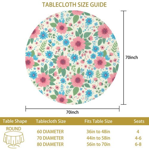 Polyester Round Tablecloth 60 x 60 Inch 2