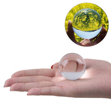 5 cm krystalkugle fotorekvisit meditationskugle jonglering glaskugle display (transparent hvid)